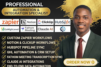 notion clickup hubspot pipeline ghl fathom meeting claude ai zapier automation