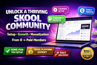 do skool community setup, skool community management, skool online course, skool