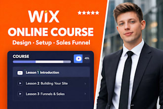build wix online course website, membership site setup and sales funnel