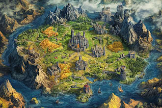 fantasy map illustration for map