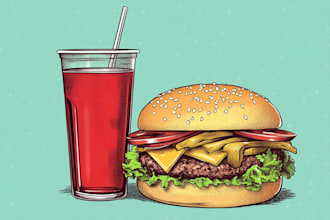 design a pop art of your food pop art