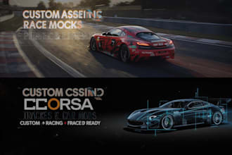 craete custom assetto corsa tracks and realistic car mods, racing simulation