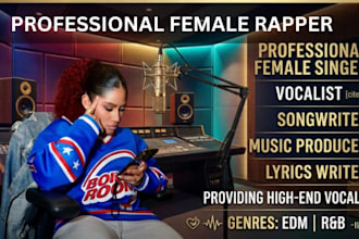 be your soulful female singer for pop rnb  background vocal