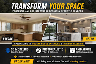 create realistic architectural 3d render
