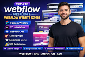 design webflow website figma to webflow webflow landing page expert
