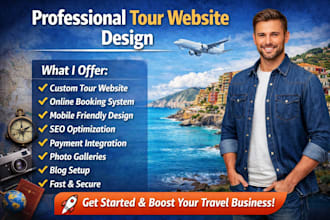 design a professional tour website with booking system