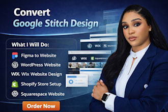 convert google stitch to figma wordpress wix shopify squarespace website design
