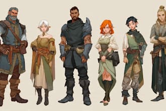 draw original dnd or rpg character art