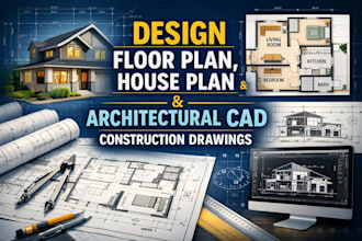 design floor plan, house plan, and architectural cad construction drawings