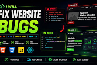 fix bugs in your website HTML CSS javascript react js
