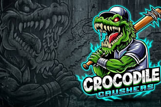 do crocodile crushers sports logo for your gaming brand