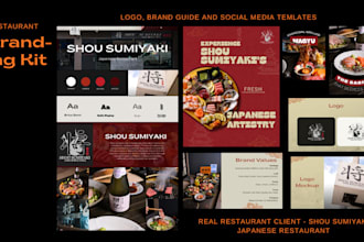 design a restaurant branding kit with logo and brand identity