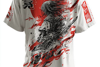 create a japanese t shirt illustration