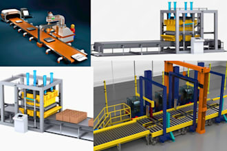design filling, packaging, conveyor machine parts in 3d cad for cnc machining