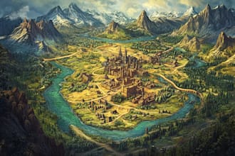 draw fantasy map or ship illustration