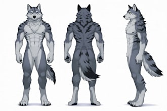 draw furry character reference sheet furry anthro nsfw oc ref sheet for fursuit
