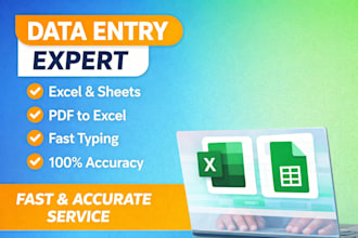 do excel data entry pdf to excel copy paste work