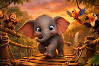 illustrate children book, story book, 3d illustration, child book illustration