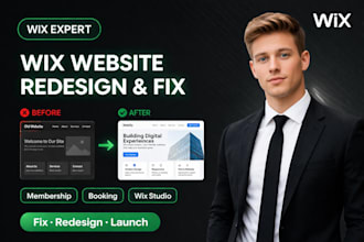 redesign wix website, fix wix issues, wix membership and wix booking setup