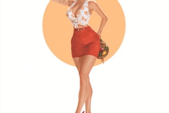 pin up girl and pin up girl illustration
