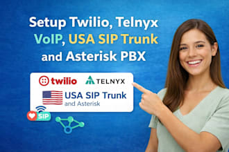 setup twilio, telnyx voip, USA sip trunk and asterisk pbx