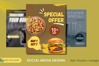 create eye catching food ads and restaurant posters