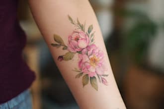 custom a watercolor tattoo design