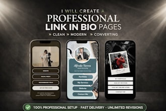 create a professional link in bio page for your business or brand