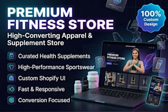 design fitness shopify store health supplement store gym yoga shopify website