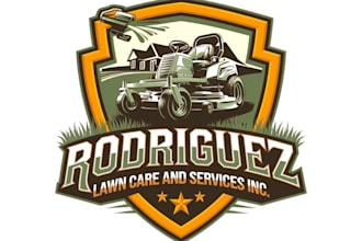 create a clean green logo for lawn mowing and yard service