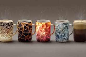 create a custom coffee mug design or coffee cup design
