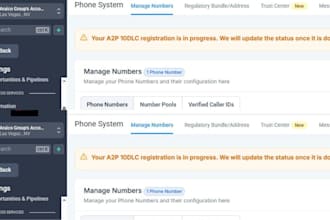 help me setup a2p 10dlc registration website domain connection funnel twilio a2p
