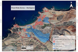 create gis maps for land use, flood and spatial analysis
