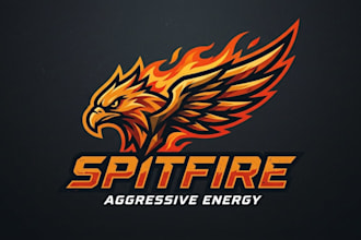 design a bold and dynamic spitfire logo
