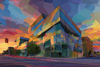 draw awesome pop art landscape building landmark from photos
