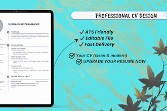 design a professional ats friendly CV resume