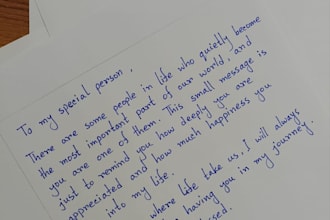 provide neat handwritten notes and personalized letters