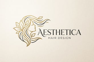 design a stylish and modern hair logo for your brand