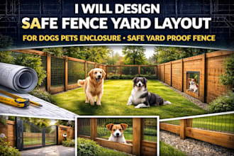 design safe fence yard layout for dogs pets enclosure safe yard proof fence