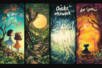 illustrate kids story book with unique and vibrant art
