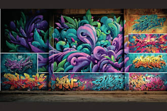 create custom graffiti art designs murals and wall arts