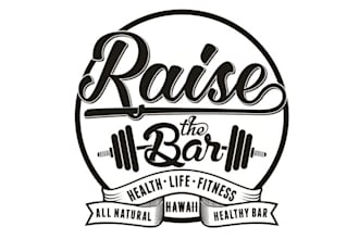 create a vintage logo for a protein bar in hawaii