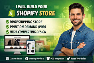 design or revamp high converting shopify dropshipping store, pod website