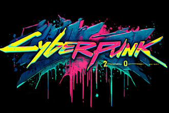 create futuristic cyberpunk style or mecha logo for you