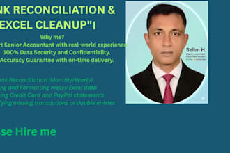 do professional bank reconciliation and excel data cleanup