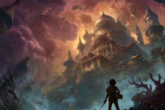 create a fantasy book cover or book cover illustration