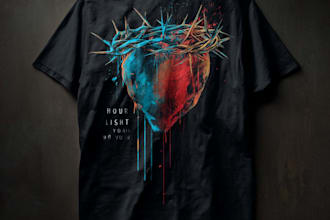 create unique christian t shirt design and modern t shirt for you