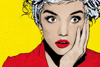 draw pop art portrait in roy lichtenstein style