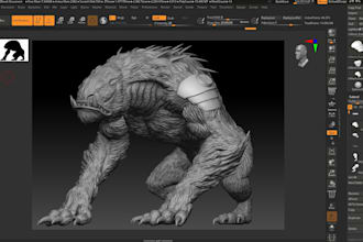 sculpt realistic 3d dog, dragon, creature, and animal model stl for 3d printing