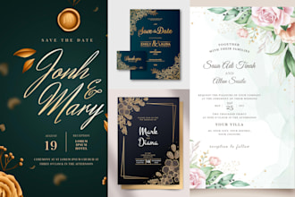 design editable canva wedding invitation printable template, save the date jpg